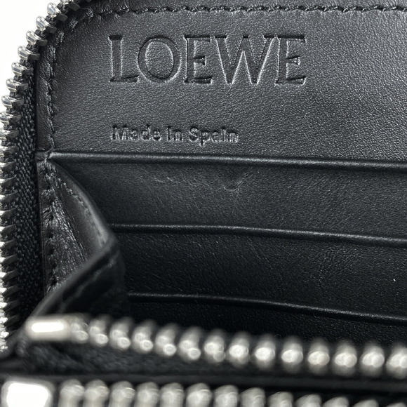 Loewe Repeat Anagram Round Zip Long Wallet Black Leather - Picture 3 of 6
